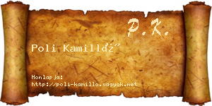 Poli Kamilló névjegykártya